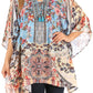 Stylish Rhinestone Lace-Up V-Neck Women's Caftan Poncho Cover-Up by Sakkas Aymee