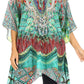 Stylish Rhinestone Lace-Up V-Neck Women's Caftan Poncho Cover-Up by Sakkas Aymee