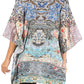 Stylish Rhinestone Lace-Up V-Neck Women's Caftan Poncho Cover-Up by Sakkas Aymee