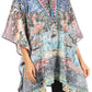 Stylish Rhinestone Lace-Up V-Neck Women's Caftan Poncho Cover-Up by Sakkas Aymee