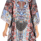Stylish Rhinestone Lace-Up V-Neck Women's Caftan Poncho Cover-Up by Sakkas Aymee
