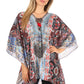 Stylish Rhinestone Lace-Up V-Neck Women's Caftan Poncho Cover-Up by Sakkas Aymee