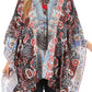 Stylish Rhinestone Lace-Up V-Neck Women's Caftan Poncho Cover-Up by Sakkas Aymee
