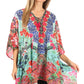 Stylish Rhinestone Lace-Up V-Neck Women's Caftan Poncho Cover-Up by Sakkas Aymee
