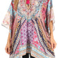 Stylish Rhinestone Lace-Up V-Neck Women's Caftan Poncho Cover-Up by Sakkas Aymee