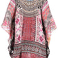 Stylish Rhinestone Lace-Up V-Neck Women's Caftan Poncho Cover-Up by Sakkas Aymee