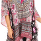 Stylish Rhinestone Lace-Up V-Neck Women's Caftan Poncho Cover-Up by Sakkas Aymee