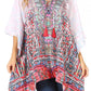 Stylish Rhinestone Lace-Up V-Neck Women's Caftan Poncho Cover-Up by Sakkas Aymee