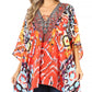 Stylish Rhinestone Lace-Up V-Neck Women's Caftan Poncho Cover-Up by Sakkas Aymee
