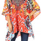 Stylish Rhinestone Lace-Up V-Neck Women's Caftan Poncho Cover-Up by Sakkas Aymee