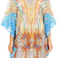 Stylish Rhinestone Lace-Up V-Neck Women's Caftan Poncho Cover-Up by Sakkas Aymee