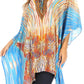 Stylish Rhinestone Lace-Up V-Neck Women's Caftan Poncho Cover-Up by Sakkas Aymee