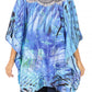 Stylish Rhinestone Lace-Up V-Neck Women's Caftan Poncho Cover-Up by Sakkas Aymee