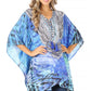Stylish Rhinestone Lace-Up V-Neck Women's Caftan Poncho Cover-Up by Sakkas Aymee