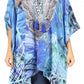 Stylish Rhinestone Lace-Up V-Neck Women's Caftan Poncho Cover-Up by Sakkas Aymee