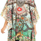 Stylish Rhinestone Lace-Up V-Neck Women's Caftan Poncho Cover-Up by Sakkas Aymee