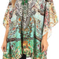 Stylish Rhinestone Lace-Up V-Neck Women's Caftan Poncho Cover-Up by Sakkas Aymee