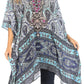 Stylish Rhinestone Lace-Up V-Neck Women's Caftan Poncho Cover-Up by Sakkas Aymee