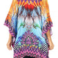 Stylish Rhinestone Lace-Up V-Neck Women's Caftan Poncho Cover-Up by Sakkas Aymee