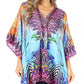 Stylish Rhinestone Lace-Up V-Neck Women's Caftan Poncho Cover-Up by Sakkas Aymee