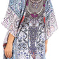 Stylish Rhinestone Lace-Up V-Neck Women's Caftan Poncho Cover-Up by Sakkas Aymee
