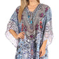 Stylish Rhinestone Lace-Up V-Neck Women's Caftan Poncho Cover-Up by Sakkas Aymee