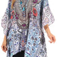 Stylish Rhinestone Lace-Up V-Neck Women's Caftan Poncho Cover-Up by Sakkas Aymee