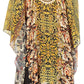Stylish Rhinestone Lace-Up V-Neck Women's Caftan Poncho Cover-Up by Sakkas Aymee