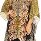 Stylish Rhinestone Lace-Up V-Neck Women's Caftan Poncho Cover-Up by Sakkas Aymee