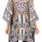 Stylish Rhinestone Lace-Up V-Neck Women's Caftan Poncho Cover-Up by Sakkas Aymee