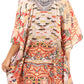 Stylish Rhinestone Lace-Up V-Neck Women's Caftan Poncho Cover-Up by Sakkas Aymee
