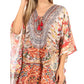Stylish Rhinestone Lace-Up V-Neck Women's Caftan Poncho Cover-Up by Sakkas Aymee