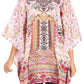 Stylish Rhinestone Lace-Up V-Neck Women's Caftan Poncho Cover-Up by Sakkas Aymee