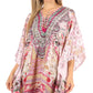Stylish Rhinestone Lace-Up V-Neck Women's Caftan Poncho Cover-Up by Sakkas Aymee