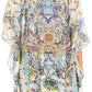 Stylish Rhinestone Lace-Up V-Neck Women's Caftan Poncho Cover-Up by Sakkas Aymee
