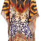 Stylish Rhinestone Lace-Up V-Neck Women's Caftan Poncho Cover-Up by Sakkas Aymee