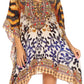 Stylish Rhinestone Lace-Up V-Neck Women's Caftan Poncho Cover-Up by Sakkas Aymee