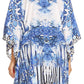 Stylish Rhinestone Lace-Up V-Neck Women's Caftan Poncho Cover-Up by Sakkas Aymee