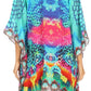 Stylish Rhinestone Lace-Up V-Neck Women's Caftan Poncho Cover-Up by Sakkas Aymee