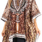 Stylish Rhinestone Lace-Up V-Neck Women's Caftan Poncho Cover-Up by Sakkas Aymee