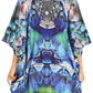 Stylish Rhinestone Lace-Up V-Neck Women's Caftan Poncho Cover-Up by Sakkas Aymee