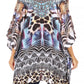 Stylish Rhinestone Lace-Up V-Neck Women's Caftan Poncho Cover-Up by Sakkas Aymee