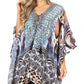 Stylish Rhinestone Lace-Up V-Neck Women's Caftan Poncho Cover-Up by Sakkas Aymee