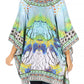 Stylish Rhinestone Lace-Up V-Neck Women's Caftan Poncho Cover-Up by Sakkas Aymee