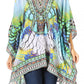 Stylish Rhinestone Lace-Up V-Neck Women's Caftan Poncho Cover-Up by Sakkas Aymee