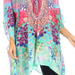 Stylish Rhinestone Lace-Up V-Neck Women's Caftan Poncho Cover-Up by Sakkas Aymee