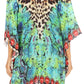 Stylish Rhinestone Lace-Up V-Neck Women's Caftan Poncho Cover-Up by Sakkas Aymee