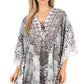 Stylish Rhinestone Lace-Up V-Neck Women's Caftan Poncho Cover-Up by Sakkas Aymee