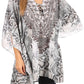 Stylish Rhinestone Lace-Up V-Neck Women's Caftan Poncho Cover-Up by Sakkas Aymee