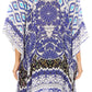 Stylish Rhinestone Lace-Up V-Neck Women's Caftan Poncho Cover-Up by Sakkas Aymee